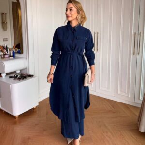 Luxe Relaxed Blue Suit Set