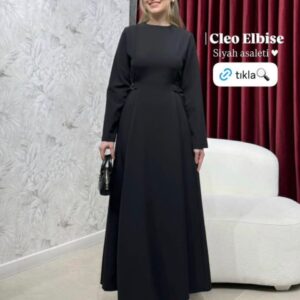 Black Jersey Flare Belt Dress