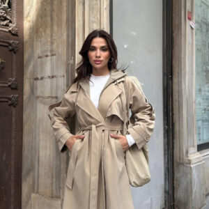 Beige Mid-length Trench