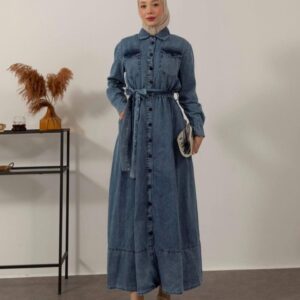 Buttoned Denim Dress