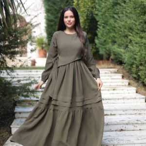 Flowy Khaki Dress