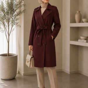 Burgundy Sculpt Trench